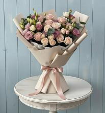 Букет цветов из:  Розы и Лизиантусы #REPLACE_PRED# Залесово