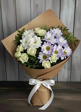 Букет цветов из:  Хризантемы и Розы в Залесово