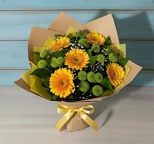 Букет цветов из:  Герберы и Хризантемы в Залесово