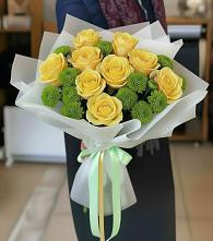 Букет цветов из:  Хризантемы и Розы в Залесово
