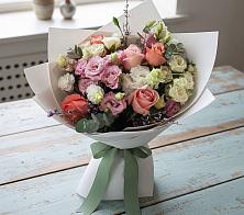 Букет цветов из:  Розы, Лизиантусы и Гвоздики в Залесово