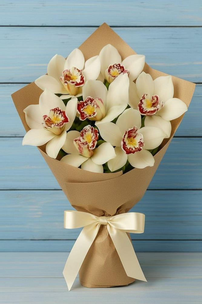 Букет цветов из: Орхидеи и Розы в Залесово